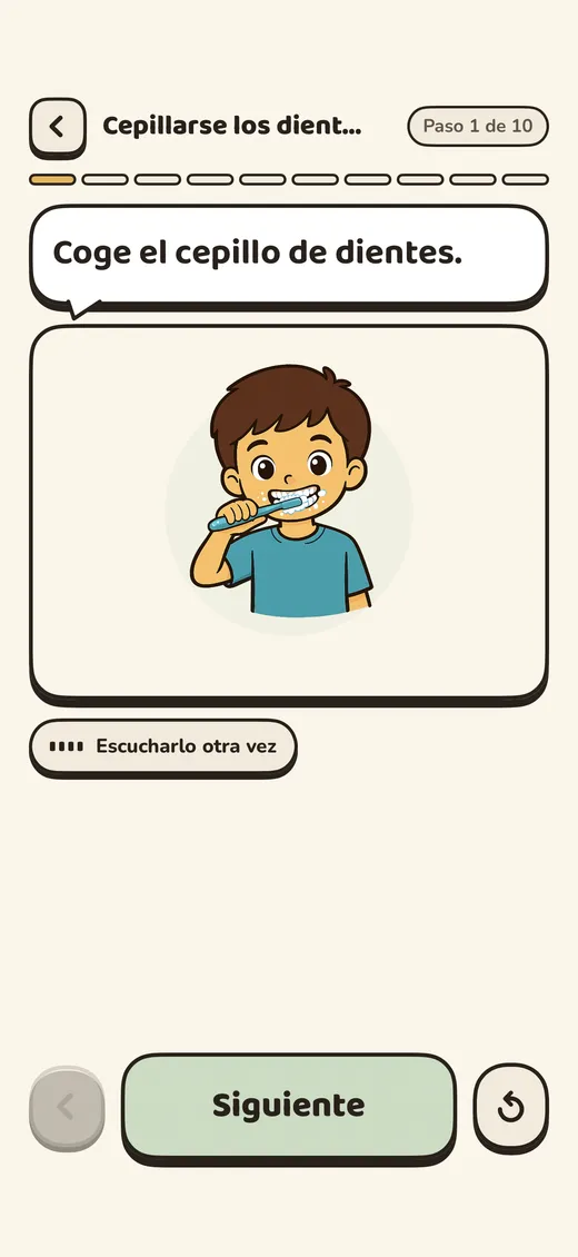 El reproductor visual de un paso a la vez