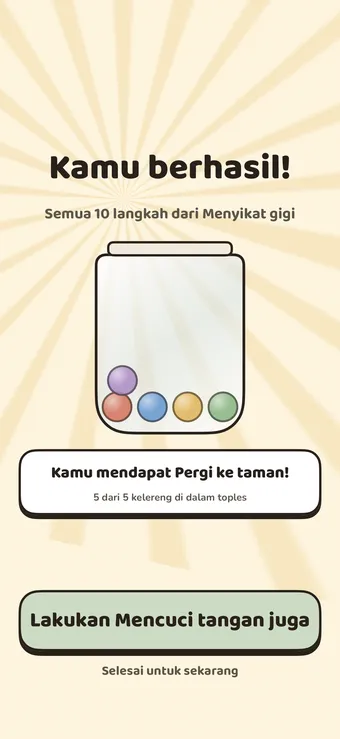 Anak melihat wadahnya terisi