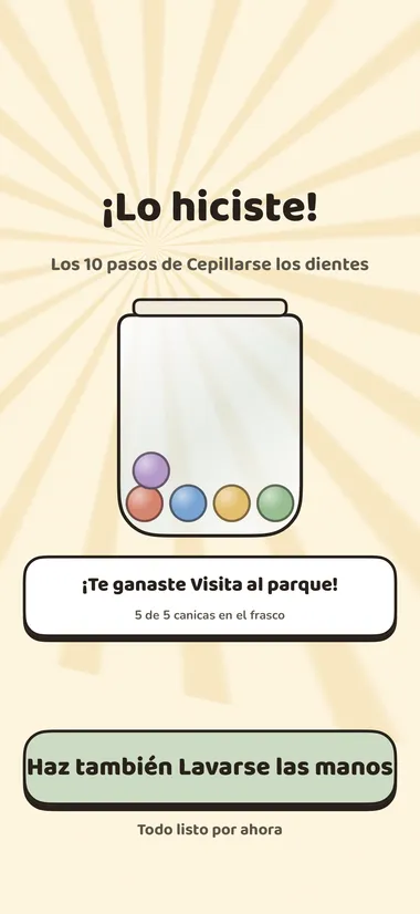 Un bote de recompensas que alcanza la meta con una celebración