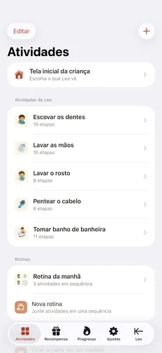Crie a primeira rotina da criança no Tandli
