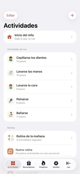 Abre Actividades y añade una nueva