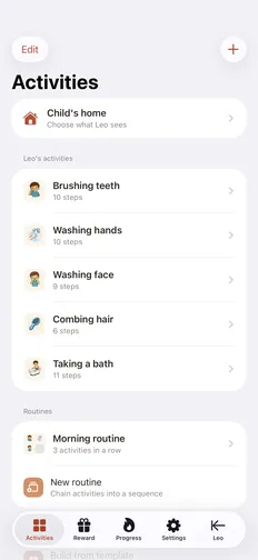 Create your child's first routine in Tandli