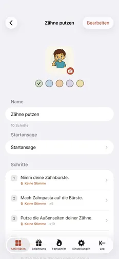 Jeden Schritt mit deiner eigenen Stimme aufnehmen