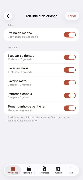 Escolha o que a criança vê