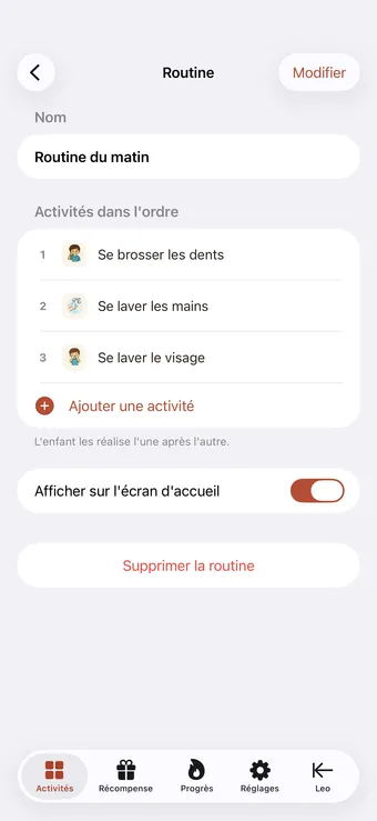 Regroupez les activités dans une routine