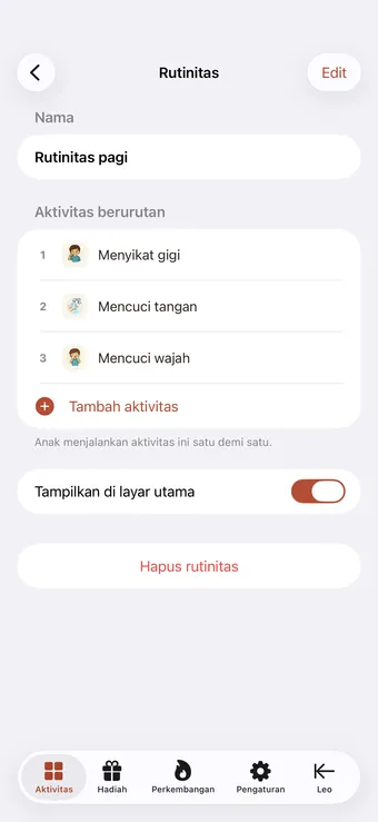 Gabungkan aktivitas menjadi rutinitas