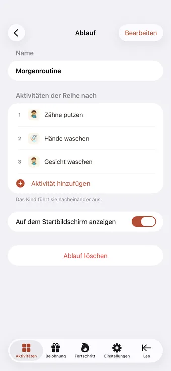 Aktivitäten zu einer Routine verbinden