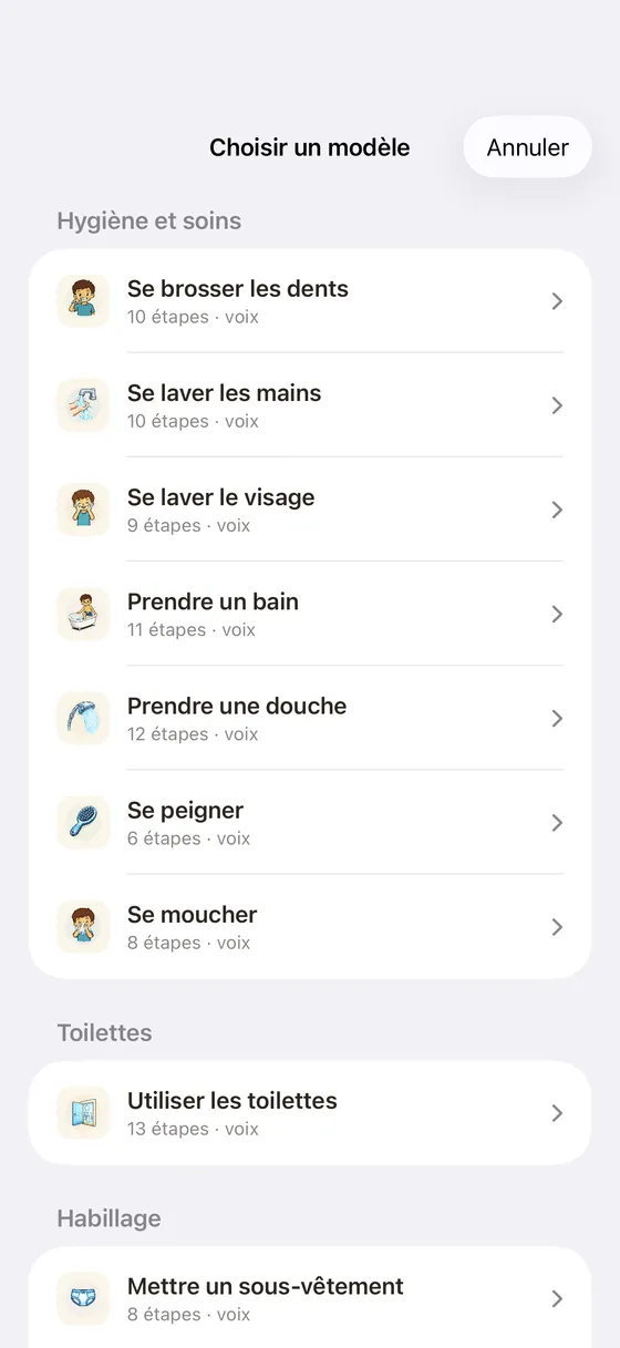 Choisir parmi les activités prêtes à l’emploi, décomposées grâce à l’analyse de tâche de Tandli