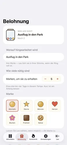 Eine Belohnung einrichten, auf die dein Kind hinarbeitet