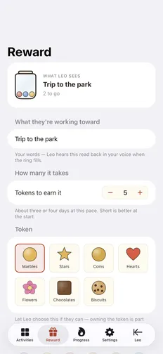 Set up a reward your child works toward