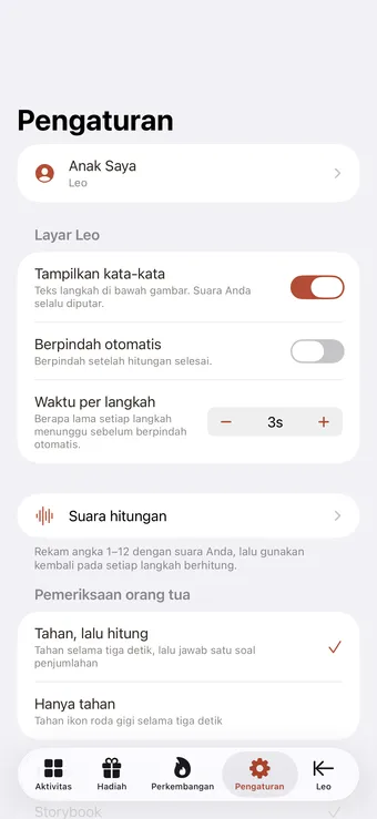 Atur terpisah untuk setiap anak