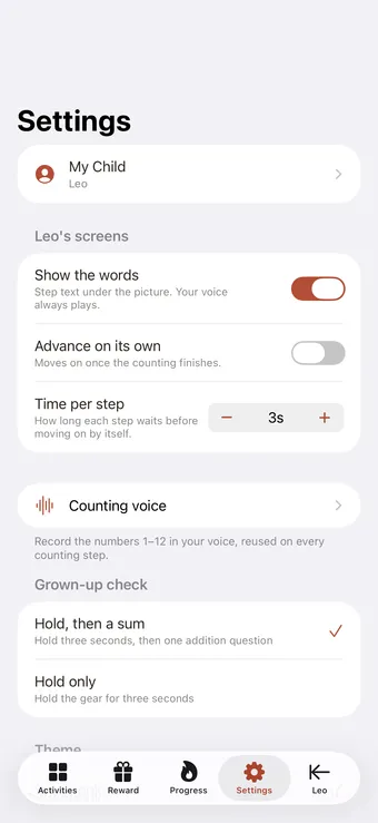 Set it up per child